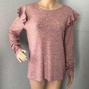 Ann Taylor Ruffle Long Sleeve Shirt